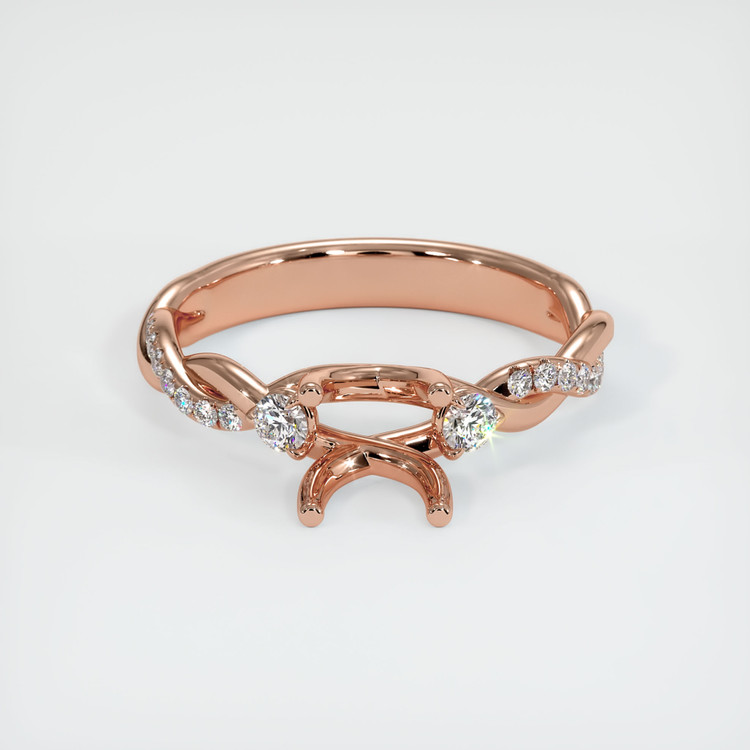 14K Rose Gold Pave Ring Setting