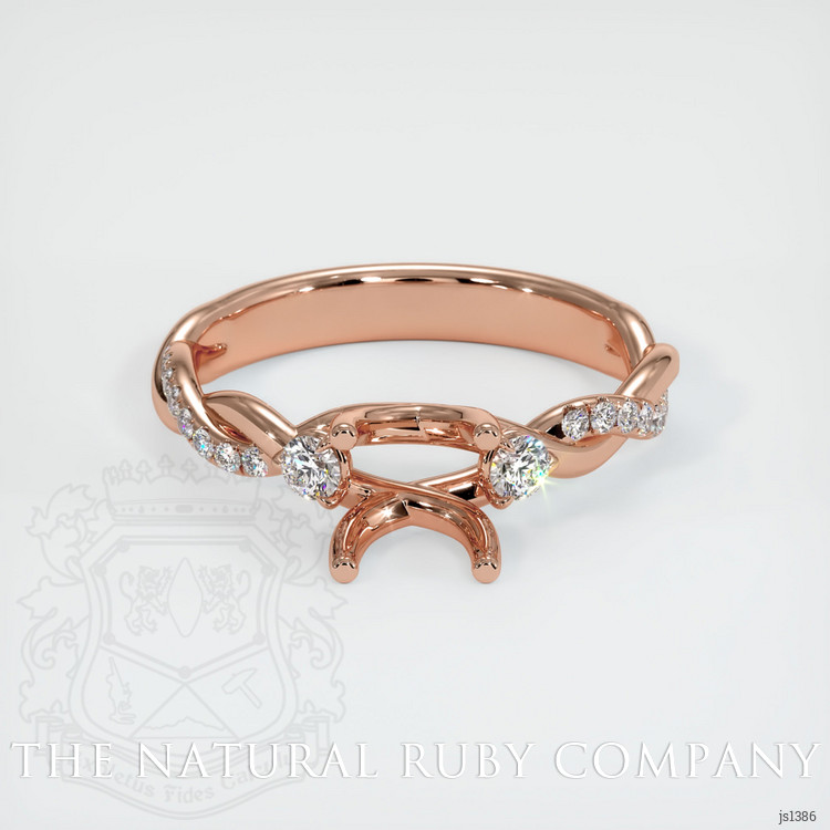 14K Rose Gold Pave Ring Setting
