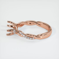 14K Rose Gold Three Stone Ring Setting Image