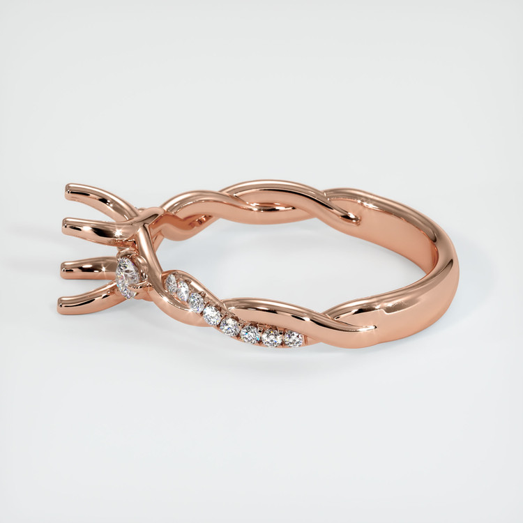 14K Rose Gold Pave Ring Setting