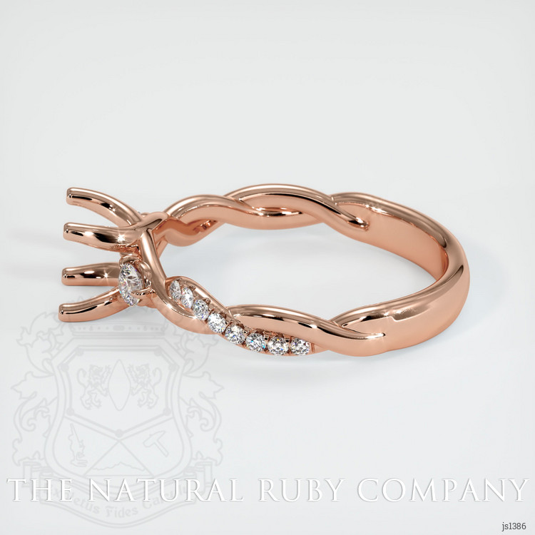 14K Rose Gold Pave Ring Setting