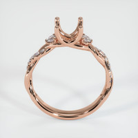 14K Rose Gold Three Stone Ring Setting Image