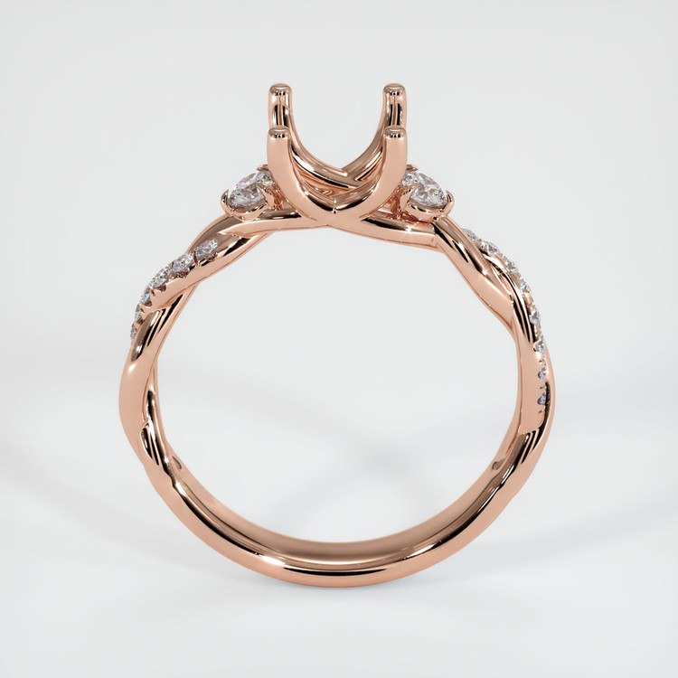 14K Rose Gold Pave Ring Setting