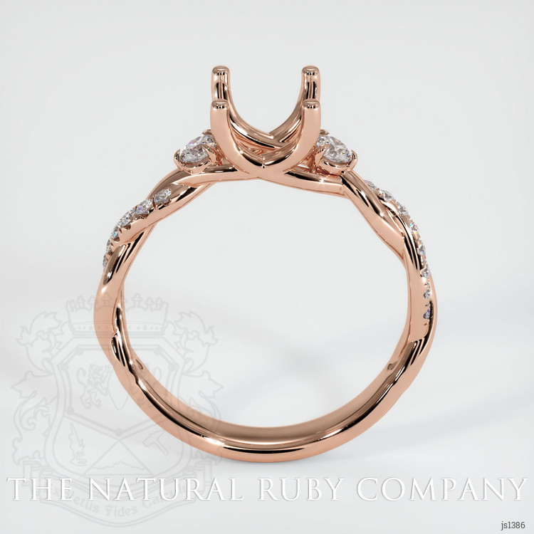 14K Rose Gold Three Stone Ring Setting