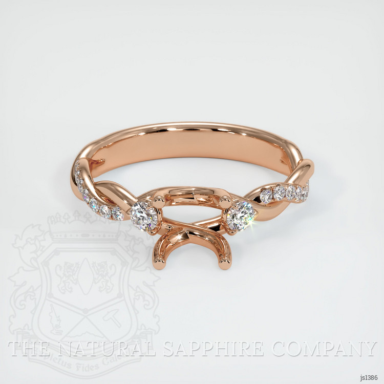 18K Rose Gold Three Stone Ring Setting