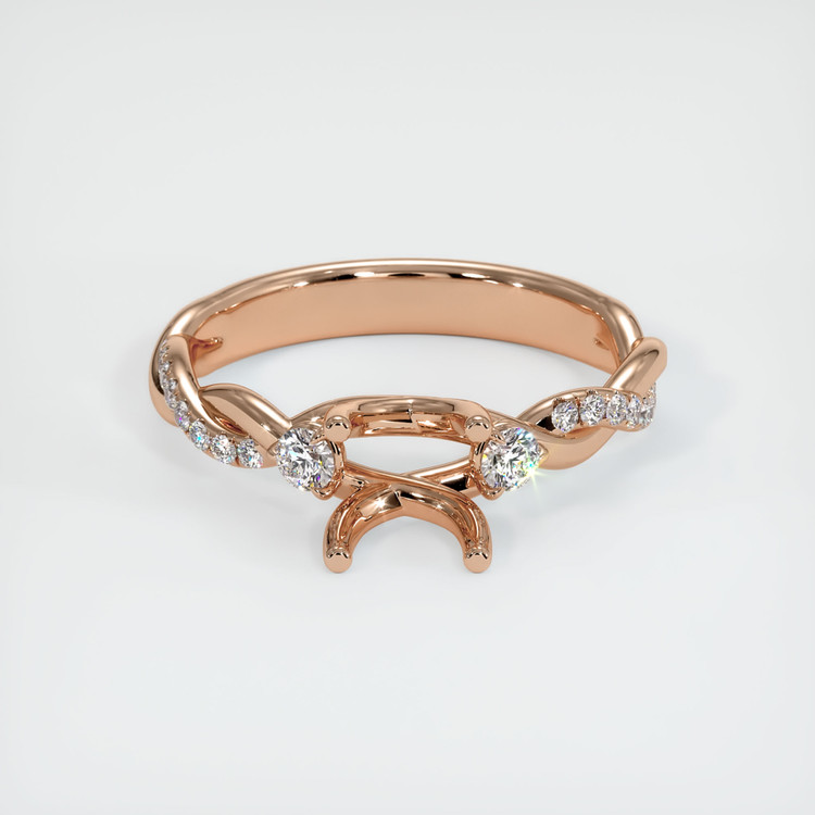 18K Rose Gold Pave Ring Setting