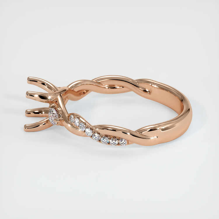 18K Rose Gold Three Stone Ring Setting