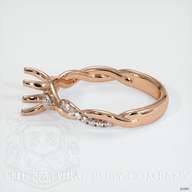 18K Rose Gold Pave Ring Setting