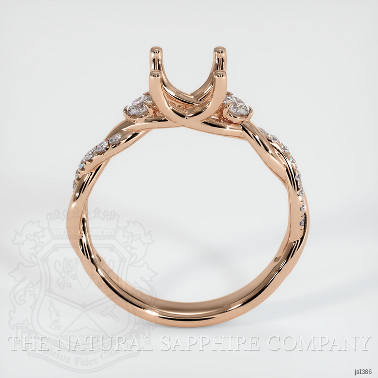 18K Rose Gold Three Stone Ring Setting