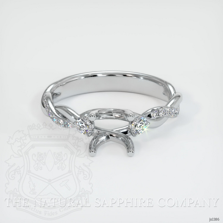 14K White Gold Three Stone Ring Setting