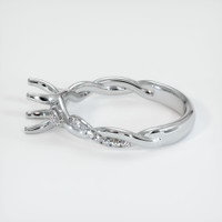 14K White Gold Three Stone Ring Setting Image