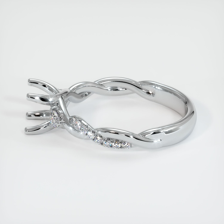 14K White Gold Pave Ring Setting