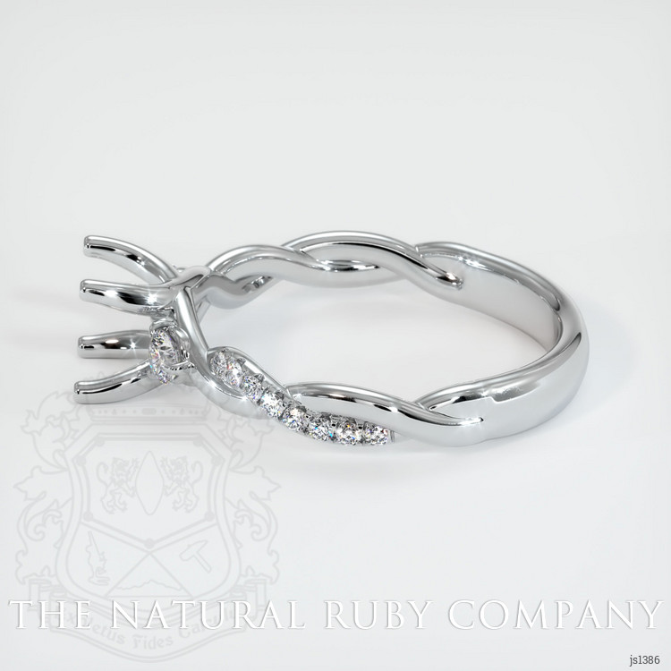 14K White Gold Three Stone Ring Setting