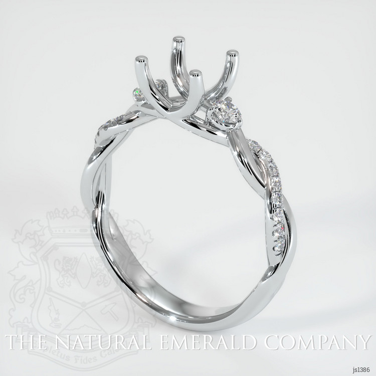 18K White Gold Pave Ring Setting