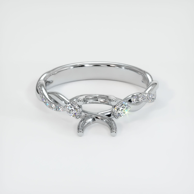 18K White Gold Pave Ring Setting