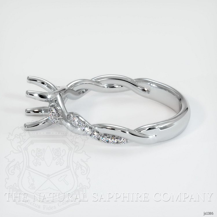 18K White Gold Three Stone Ring Setting