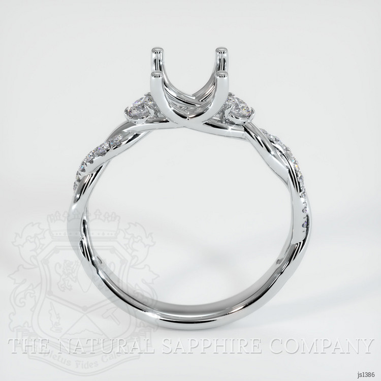 18K White Gold Three Stone Ring Setting