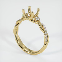 10K Yellow Gold Three Stone Ring Setting Video