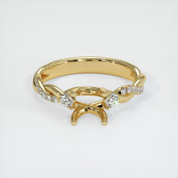 10K Yellow Gold Three Stone Ring Setting Image