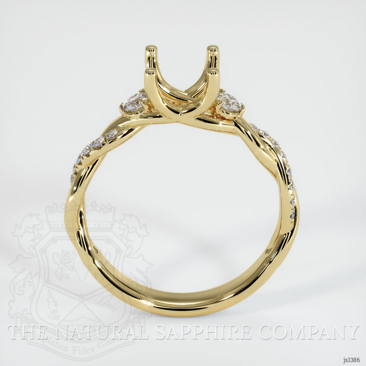 10K Yellow Gold Three Stone Ring Setting