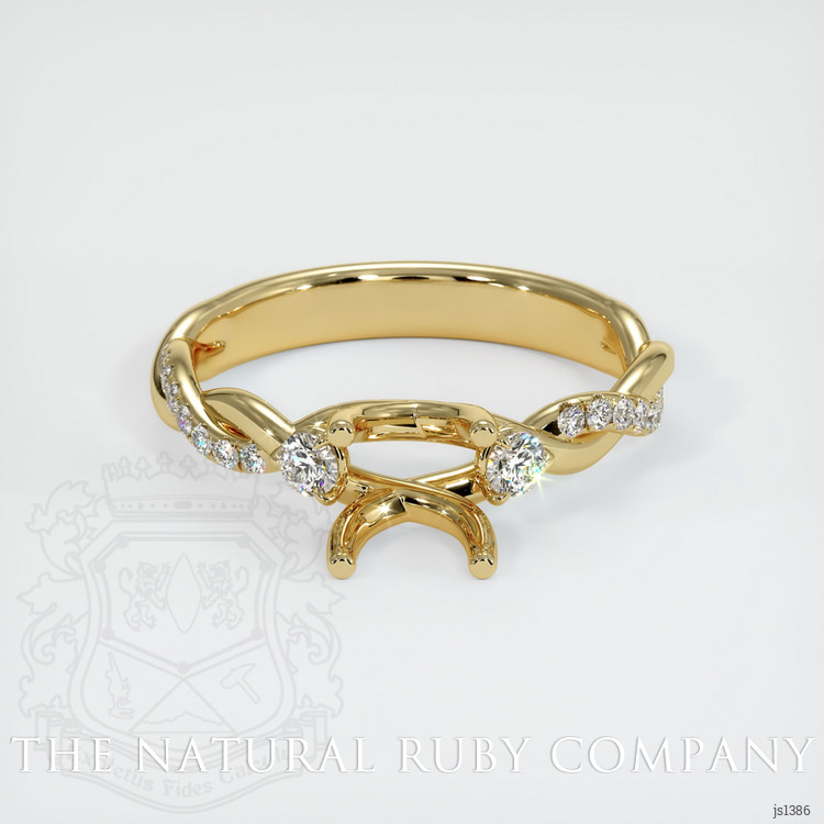 14K Yellow Gold Pave Ring Setting