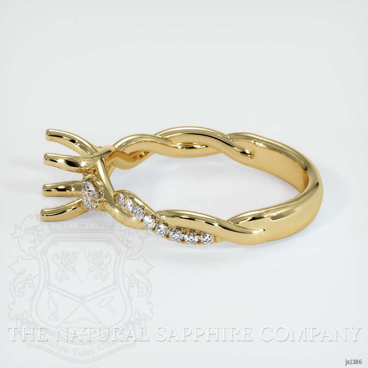 14K Yellow Gold Three Stone Ring Setting