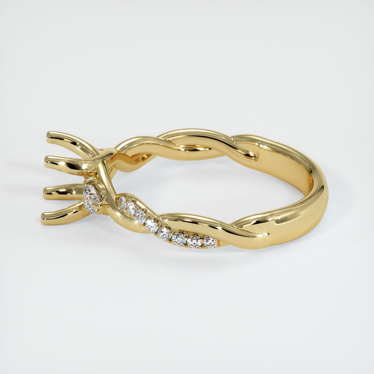 14K Yellow Gold Pave Ring Setting