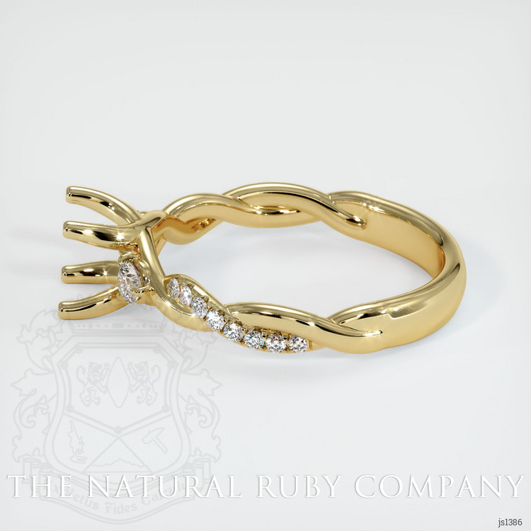 14K Yellow Gold Pave Ring Setting