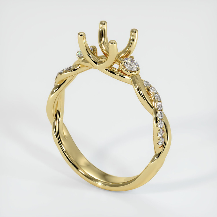 18K Yellow Gold Pave Ring Setting