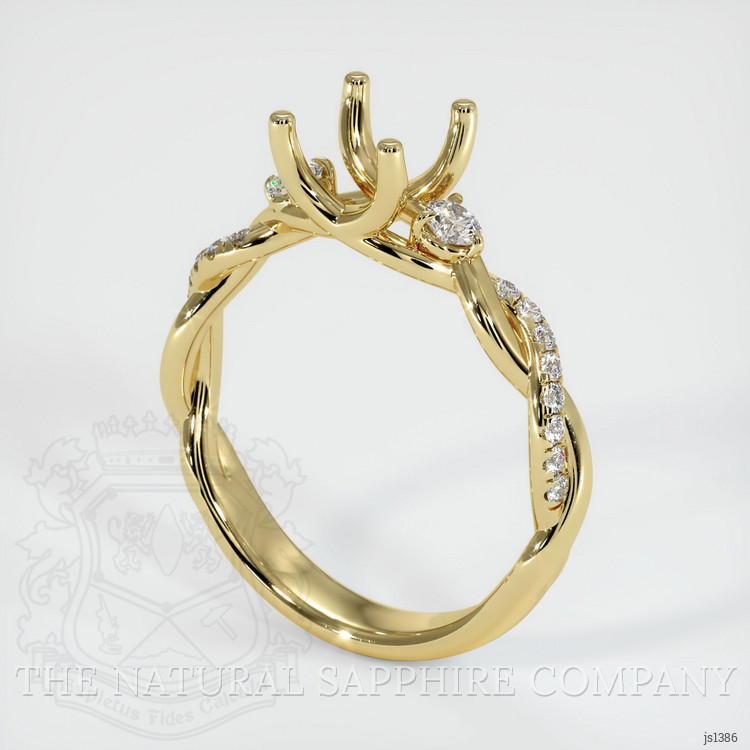 18K Yellow Gold Three Stone Ring Setting