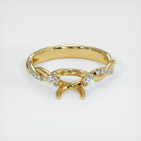 18K Yellow Gold Three Stone Ring Setting Image