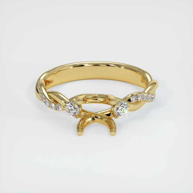 18K Yellow Gold Pave Ring Setting