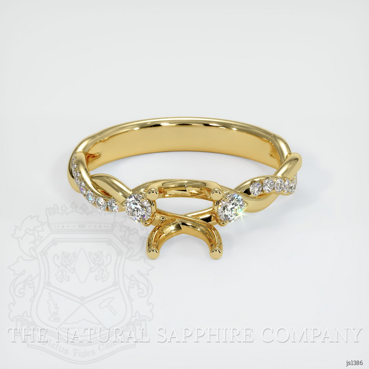 18K Yellow Gold Three Stone Ring Setting