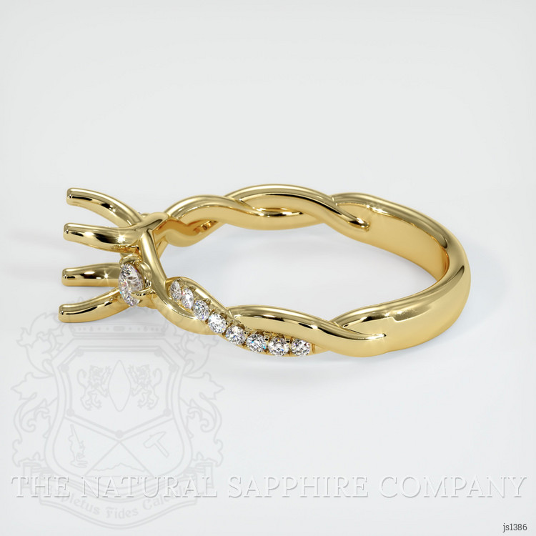 18K Yellow Gold Three Stone Ring Setting