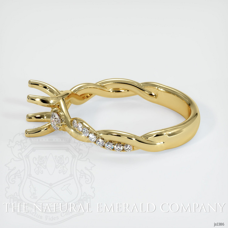 18K Yellow Gold Pave Ring Setting