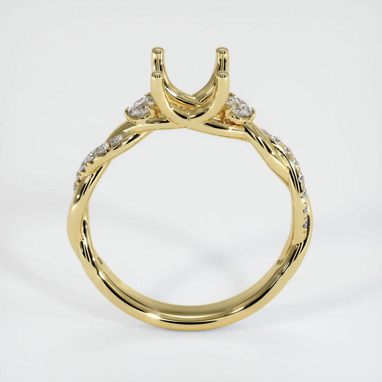 18K Yellow Gold Three Stone Ring Setting