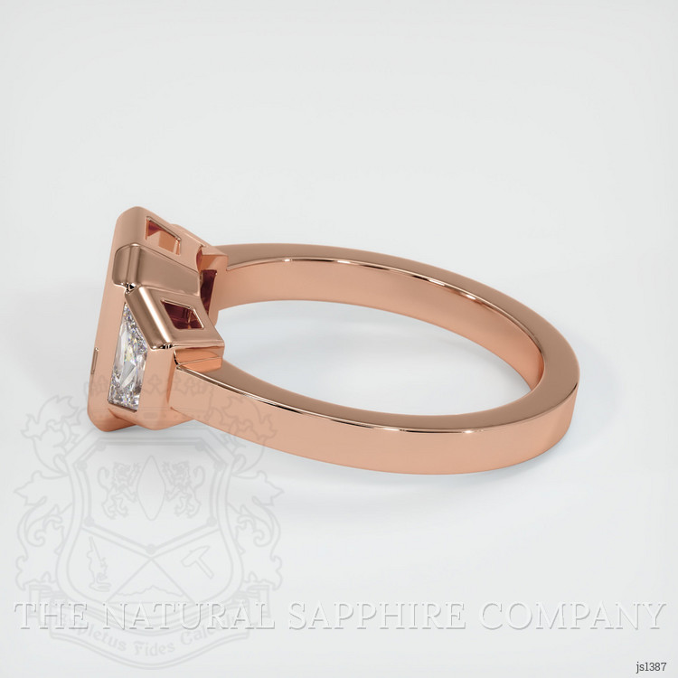 14K Rose Gold Three Stone Ring Setting