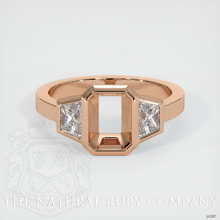 18K Rose Gold Three Stone Ring Setting