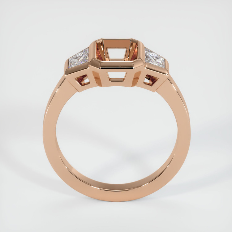 18K Rose Gold Three Stone Ring Setting