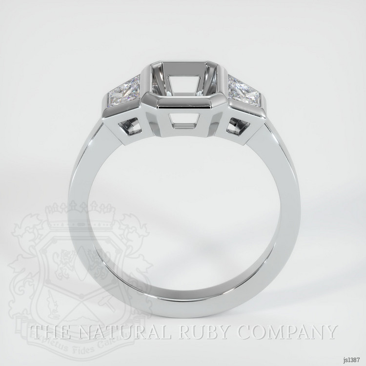 10K White Gold Three Stone Ring Setting
