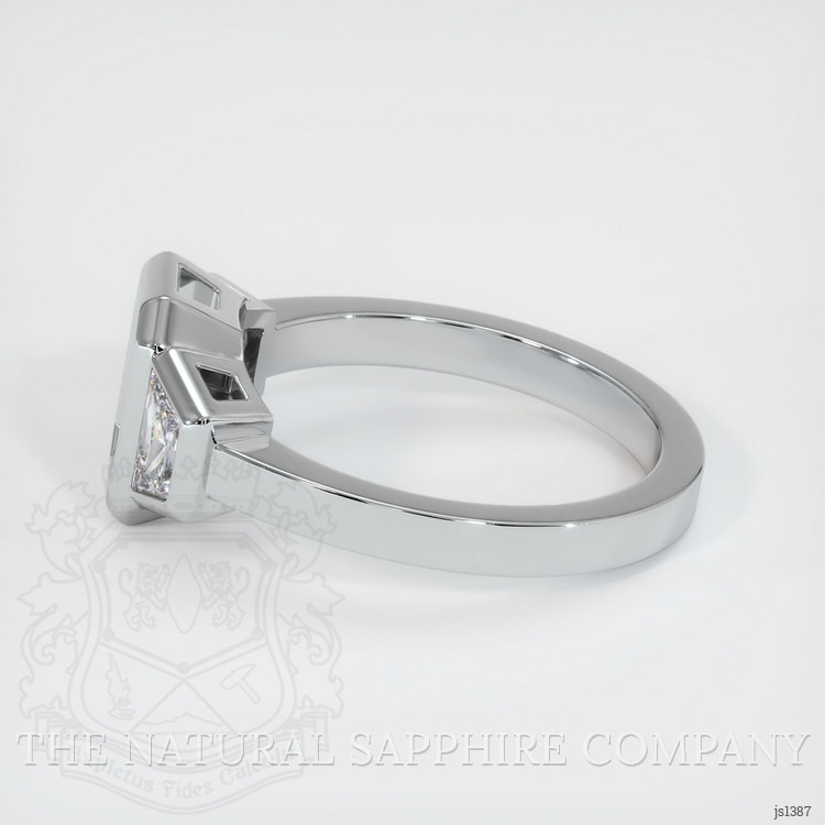 14K White Gold Three Stone Ring Setting