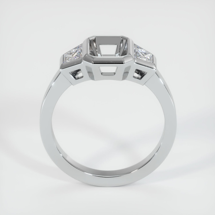 14K White Gold Three Stone Ring Setting