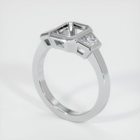 Three Stone Emerald Ring 1.92 Ct., 18K White Gold Combination Setting