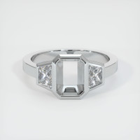 18K White Gold Three Stone Ring Setting Image