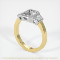 14K White & Yellow Three Stone Ring Setting Video