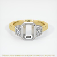 14K White & Yellow Three Stone Ring Setting Image