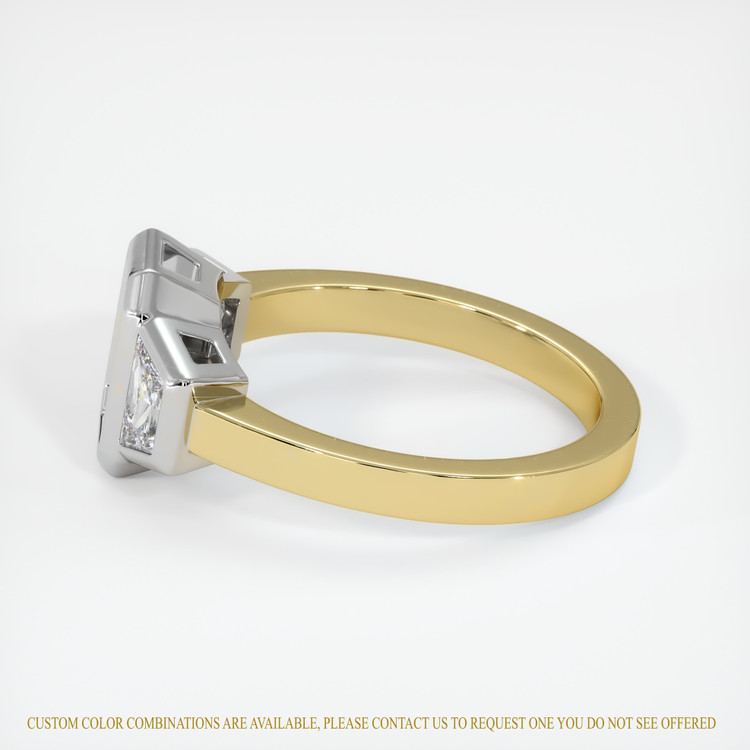 14K White & Yellow Three Stone Ring Setting