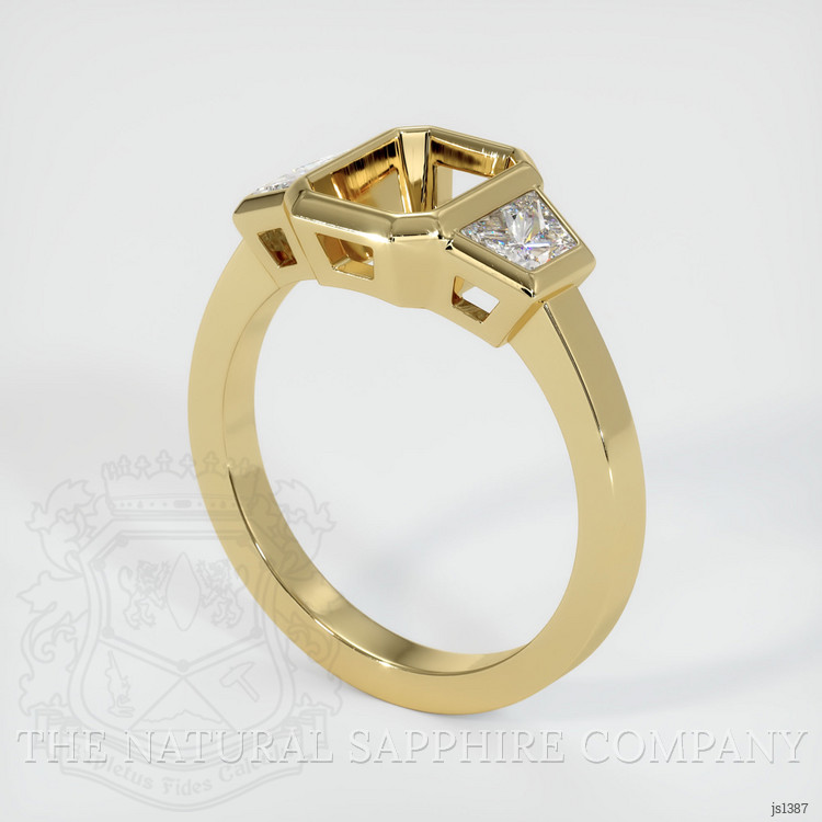 10K Yellow Gold Three Stone Ring Setting