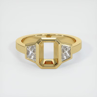 10K Yellow Gold Three Stone Ring Setting Image