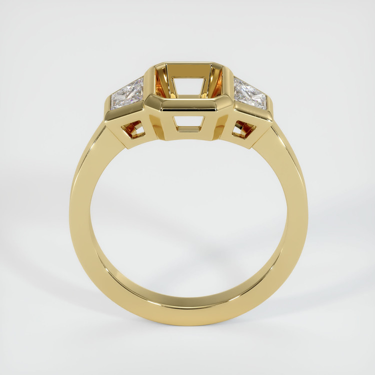 10K Yellow Gold Three Stone Ring Setting